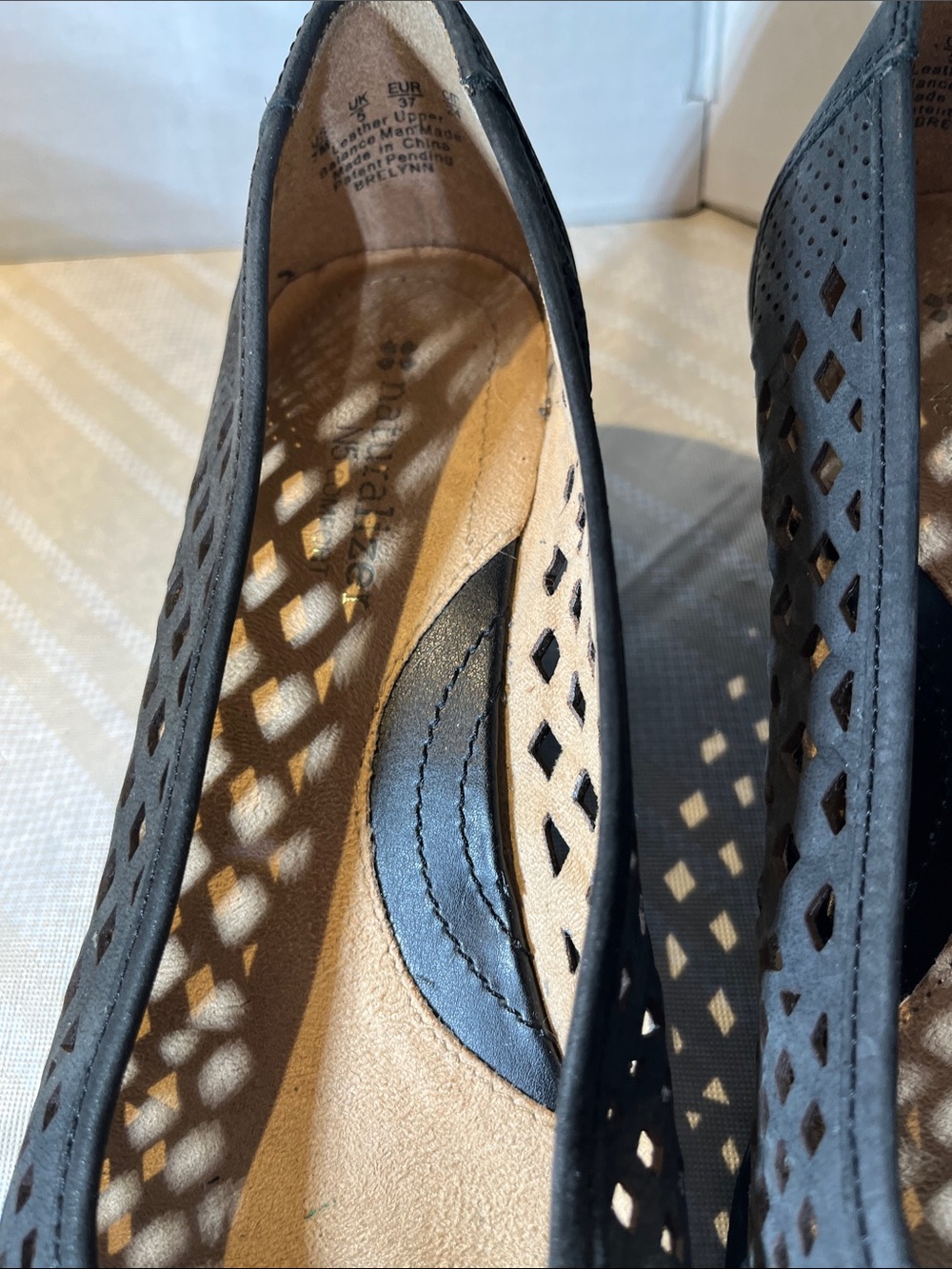 Naturalizer Black Laser-Cut Ballet Flats - Picture 3 of 6